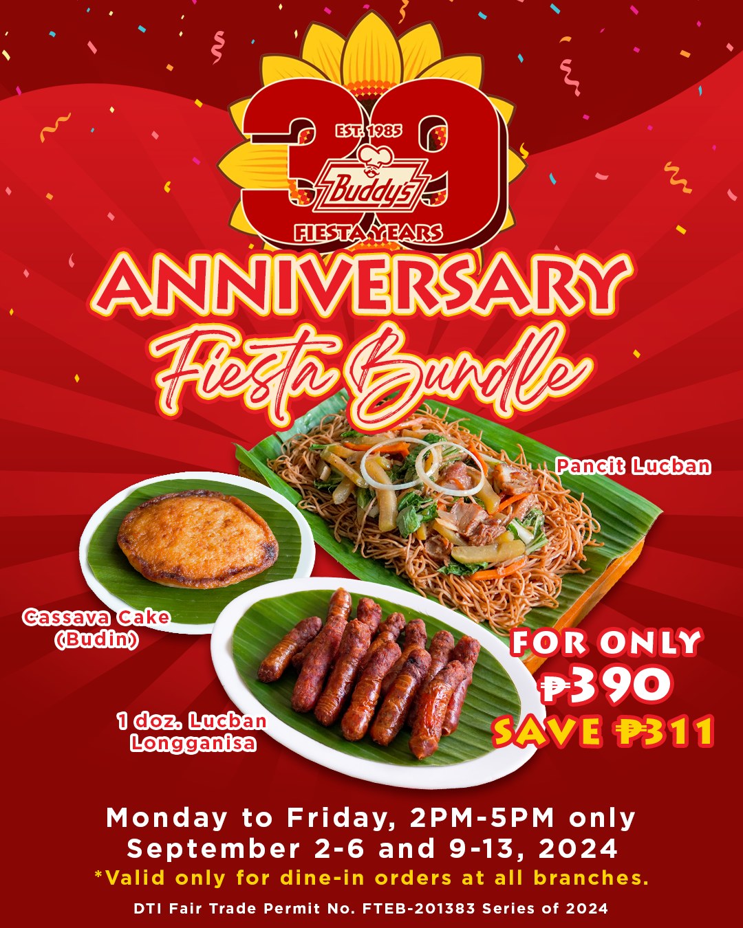 Join the Celebration! Buddy’s 39th Anniversary Extravaganza! 