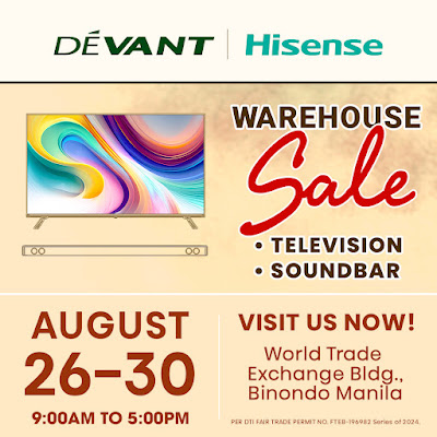 Up to 80% OFF on Top Electronics from August 26-30, 2024: Score Big at the DEVANT & HISENSE Warehouse Sale