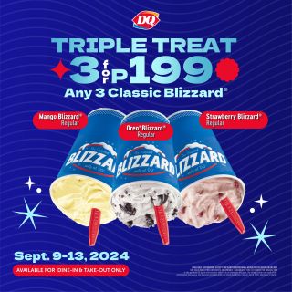 Indulge in Dairy Queen’s Triple Treat Promo: 3 Classic Blizzards for Only P199!