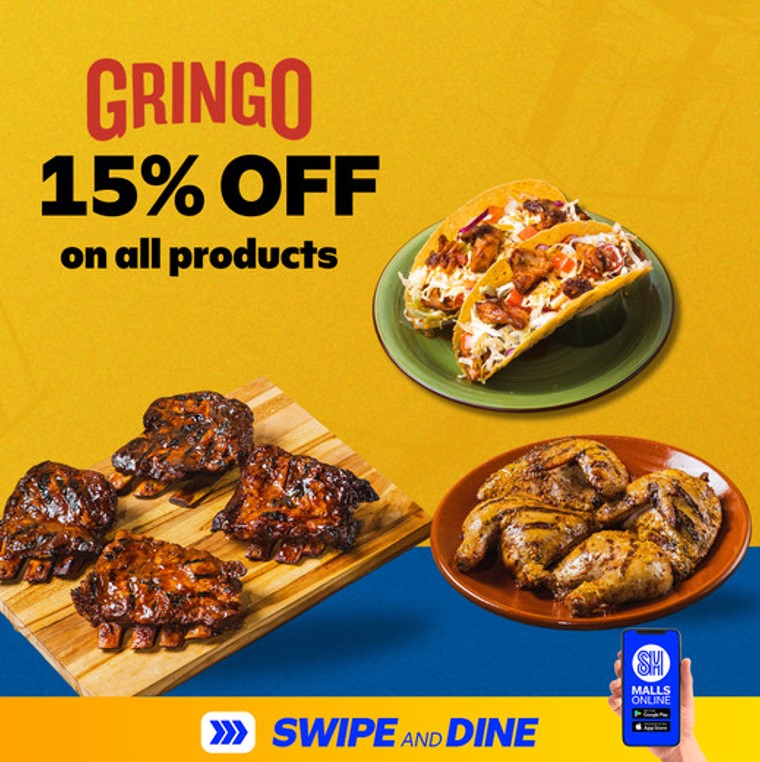 Enjoy 15% OFF at Gringo with #DotheSuperSwipe!