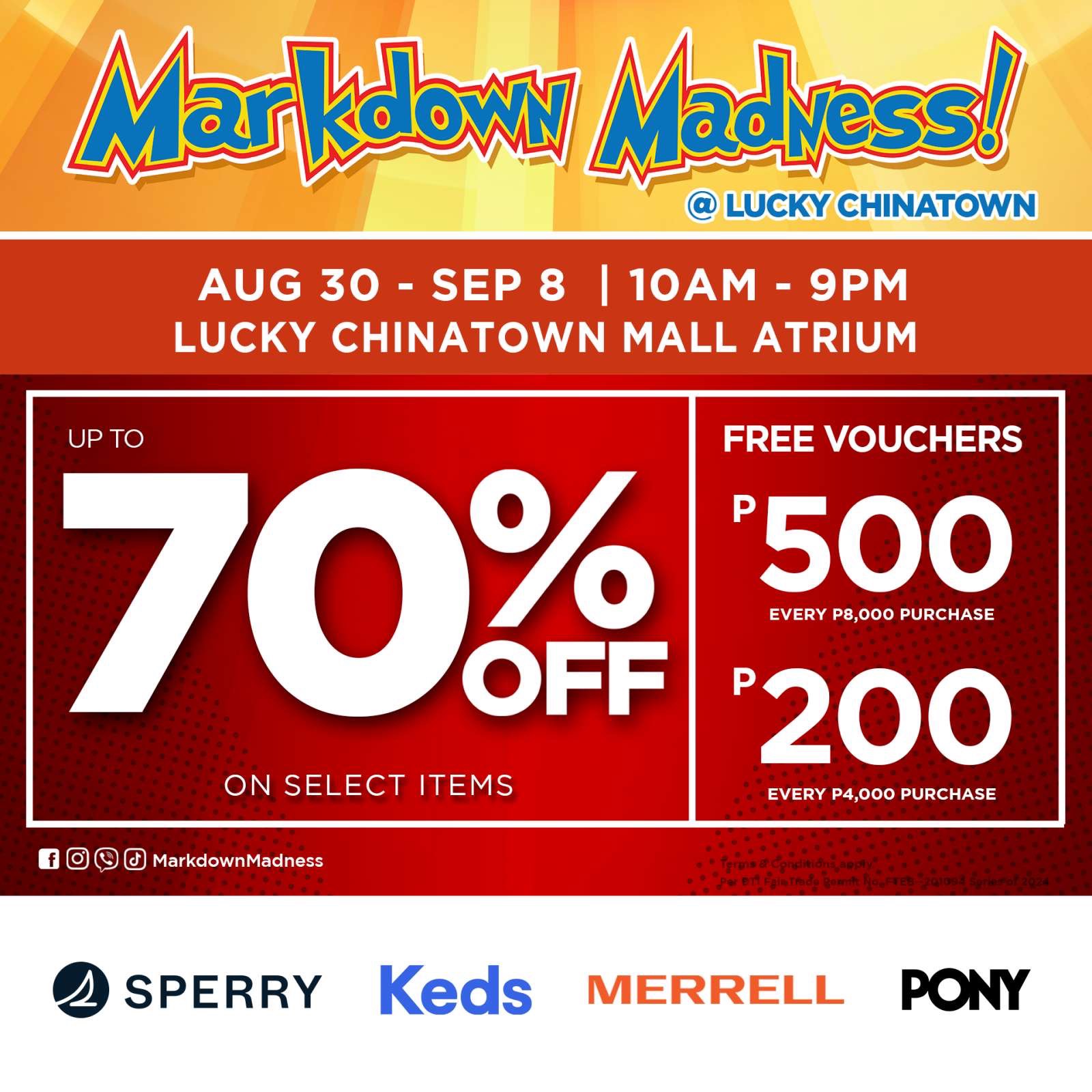 Up to 70 % Markdown Madness at Lucky Chinatown Mall