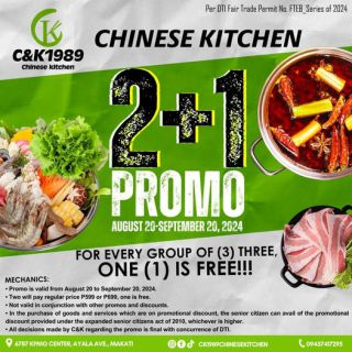 Discover the Delightful 2+1 Promo at C&K Chinese Kitchen!