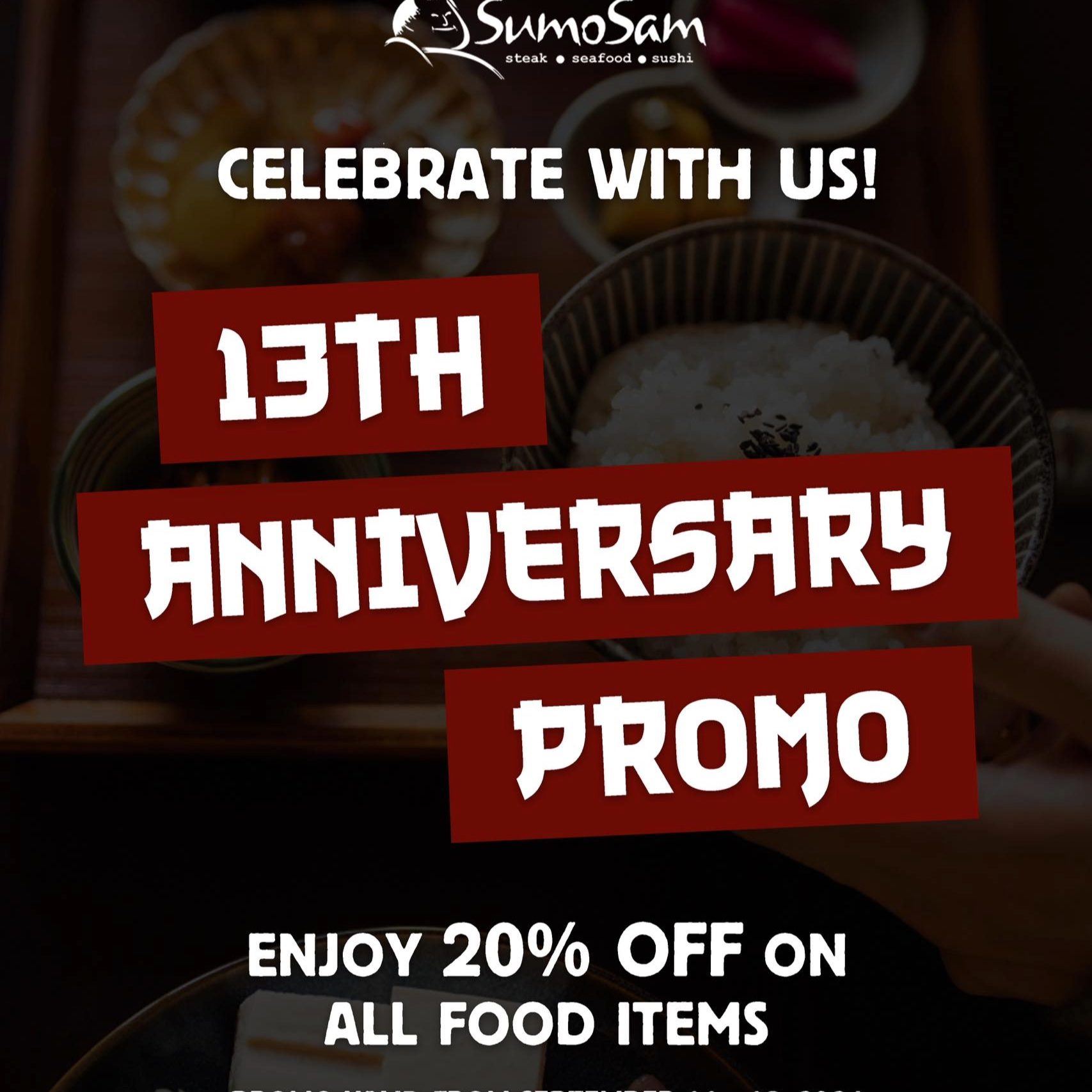 Delicious 20% OFF At SumoSam Abreeza’s 13th Anniversary Celebration