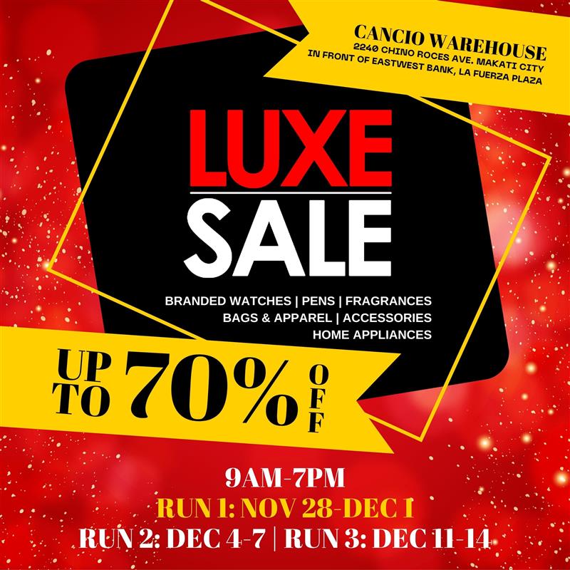 70% OFF At The Luxe Sale This December 2024