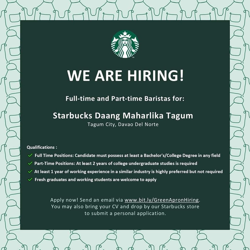 Join Our Starbucks Family in Tagum City!