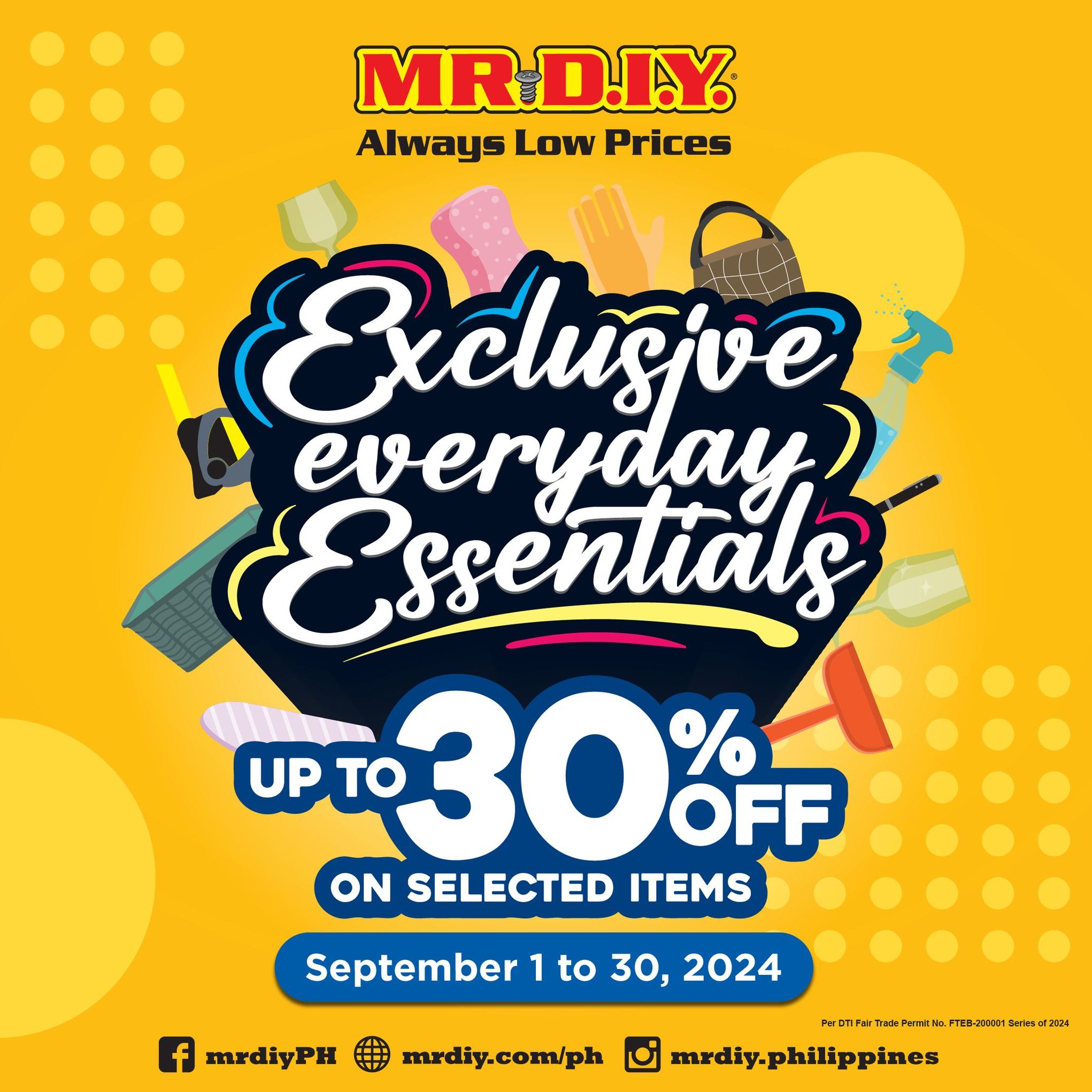 30% OFF: MR DIY Tagum Exclusive Everyday Essentials Sale!